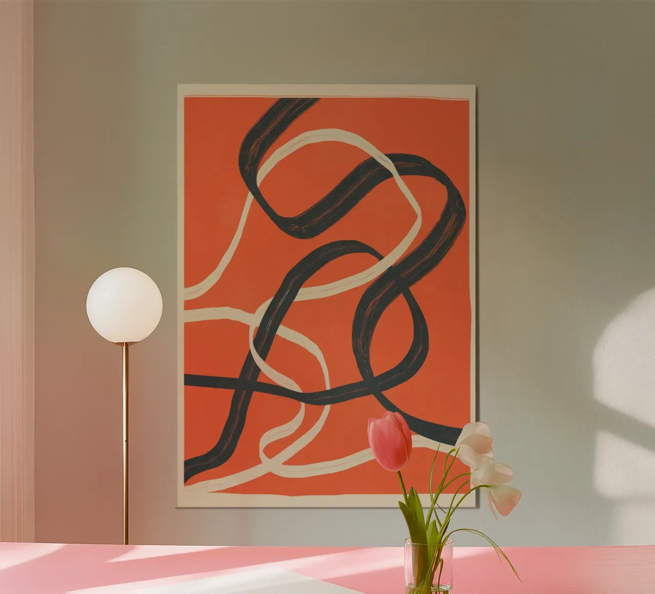 Minimal Abstract Lines Dance 2 alluminio dibond da Nadjaa