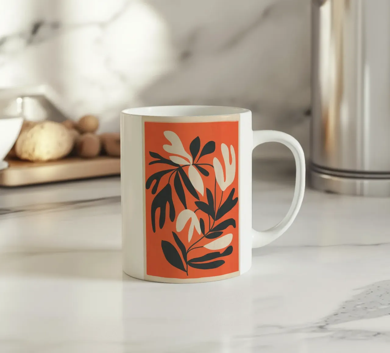 Minimal Abstract Plant Growth 2 tazza in ceramica da Nadjaa