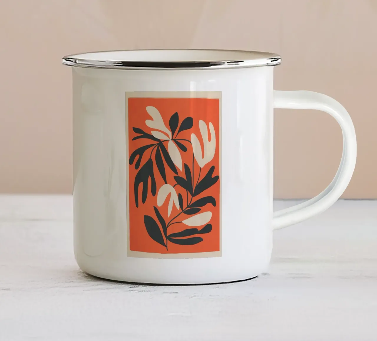 Minimal Abstract Plant Growth 2 tazza in smalto da Nadjaa