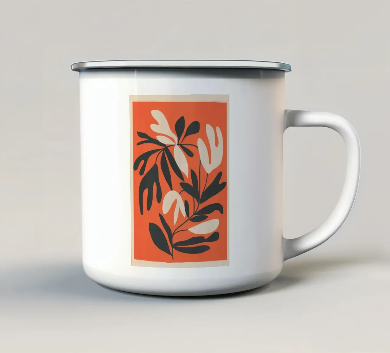 Minimal Abstract Plant Growth 2 tazza in smalto da Nadjaa