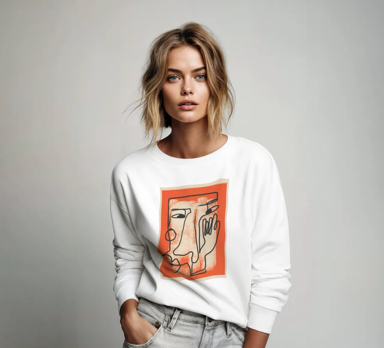 Minimal Face Impression 2 sudadera de Nadjaa