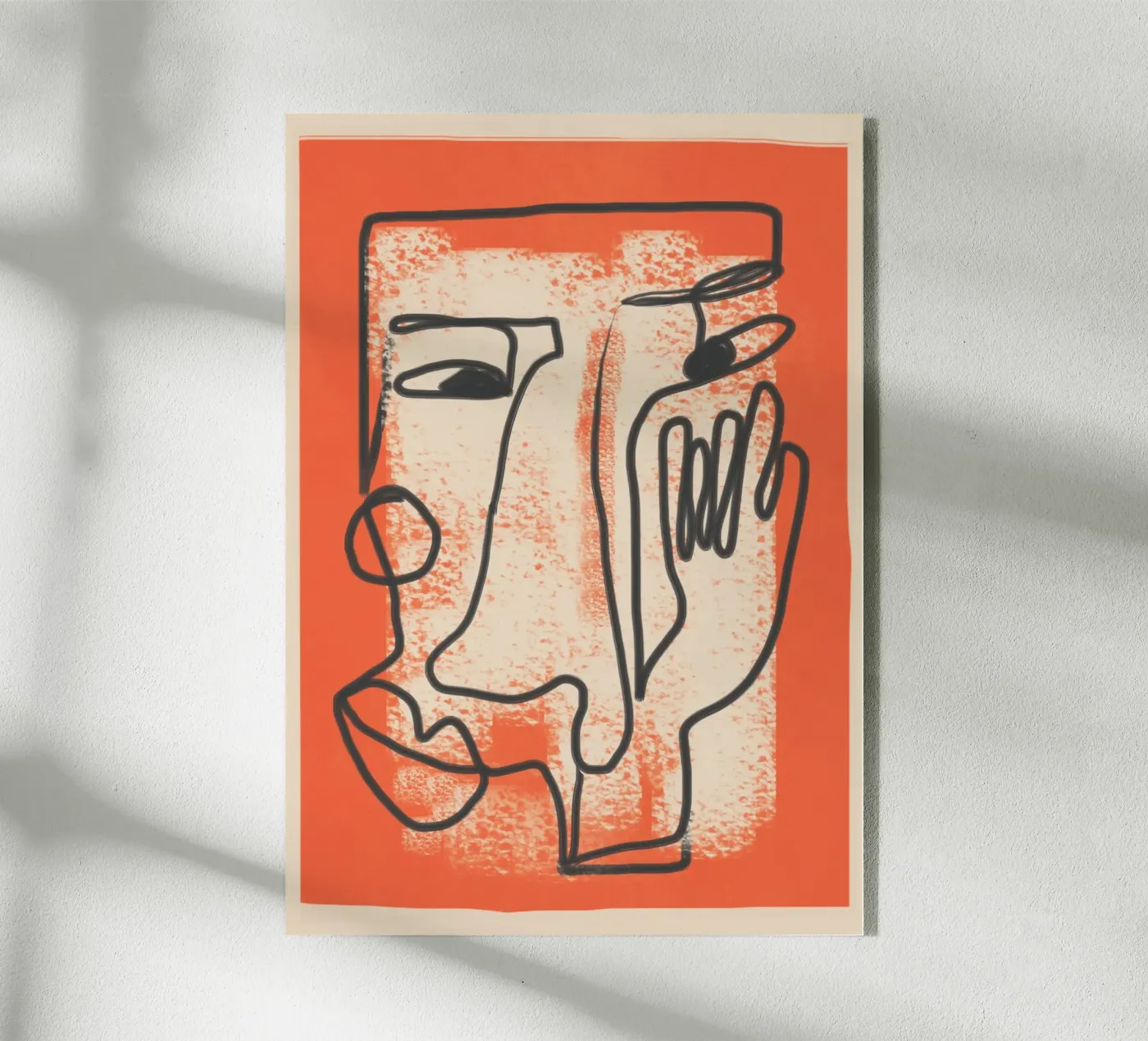 Minimal Face Impression 2 acryl van Nadjaa