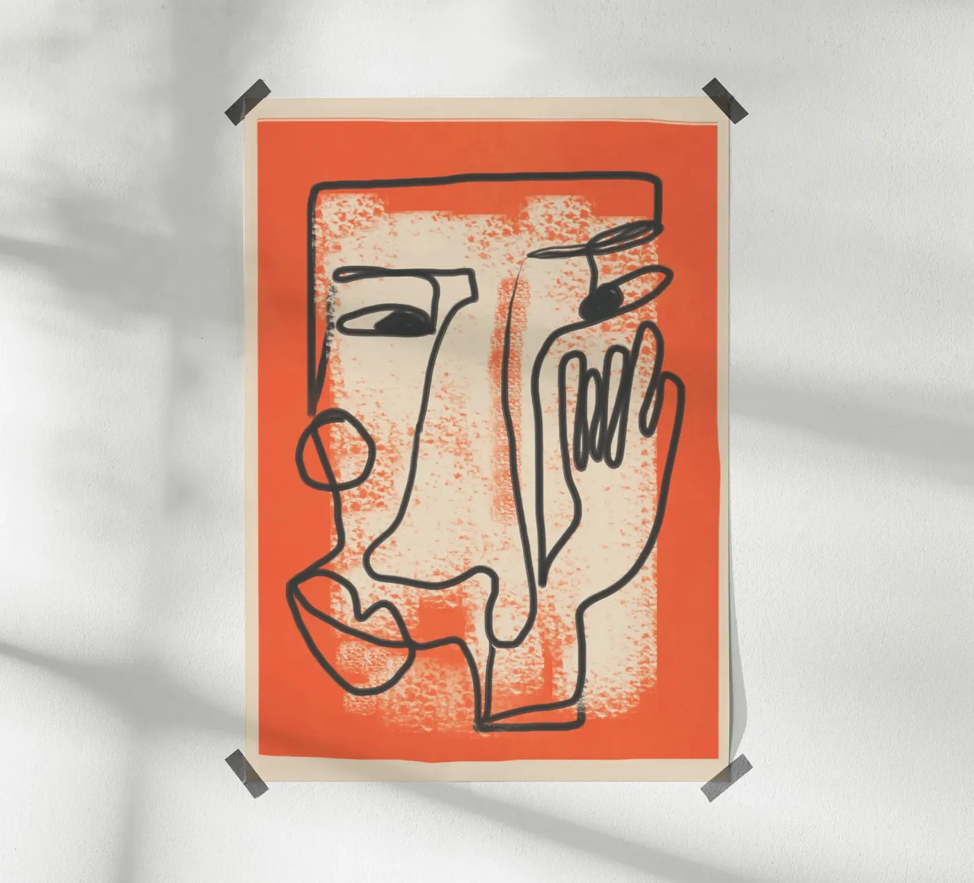 Minimal Face Impression 2 poster van Nadjaa