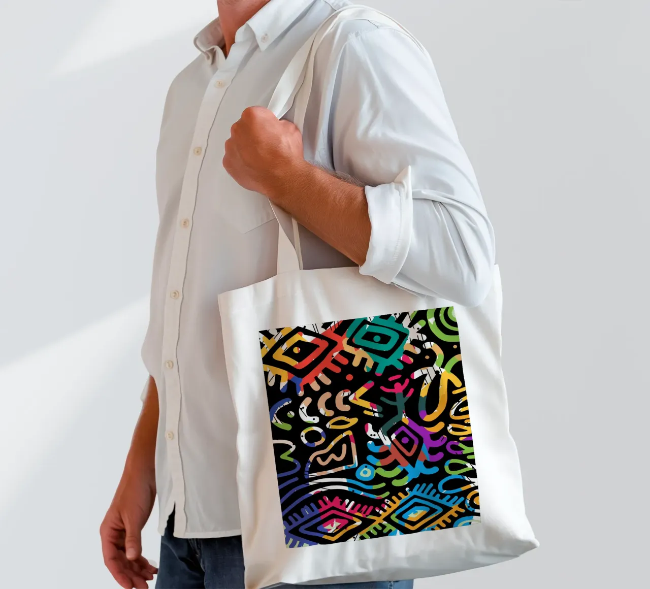 Graffiti scribble 03 borsa in juta da Little Dean