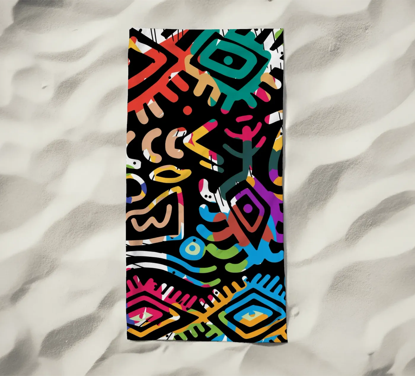 Graffiti scribble 03 Strandtuch von Little Dean