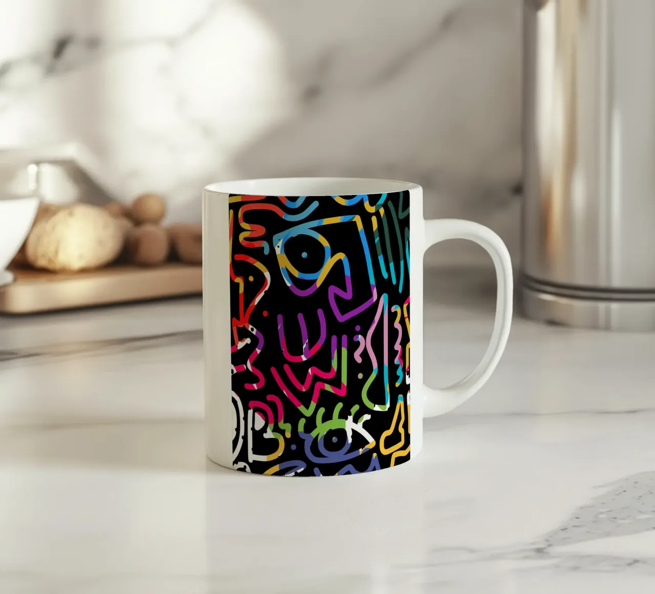 Graffiti scribble 04 tazza in ceramica da Little Dean