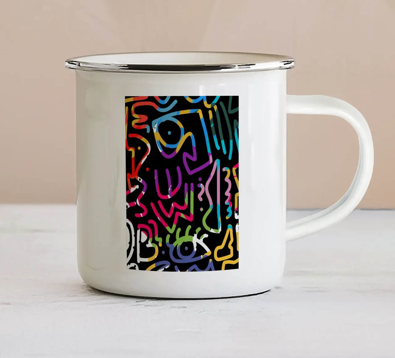 Graffiti scribble 04 tazza in smalto da Little Dean