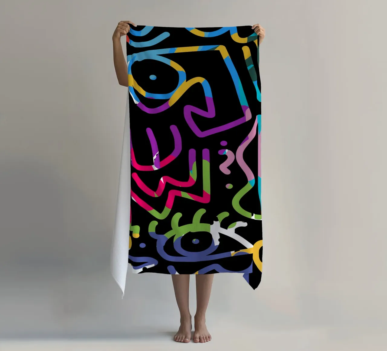 Graffiti scribble 04 telo mare da Little Dean