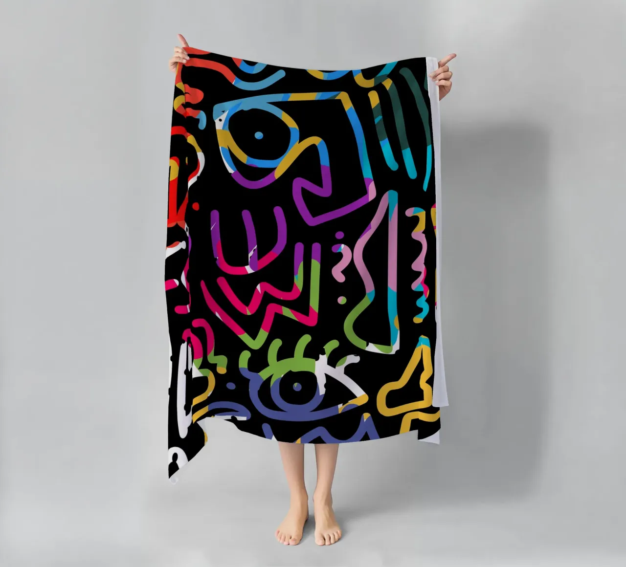 Graffiti scribble 04 telo mare da Little Dean