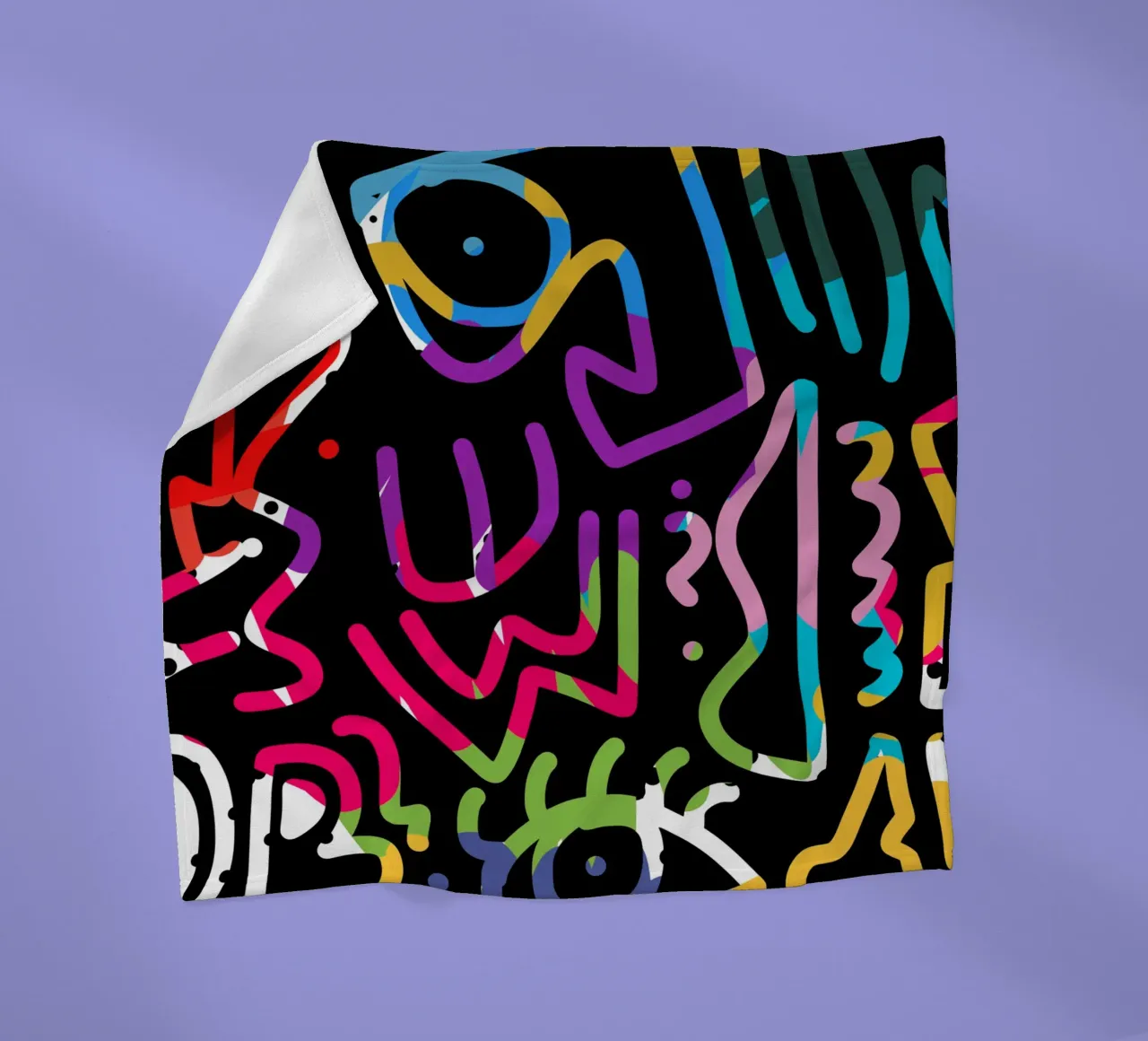 Graffiti scribble 04 coperta in pile da Little Dean