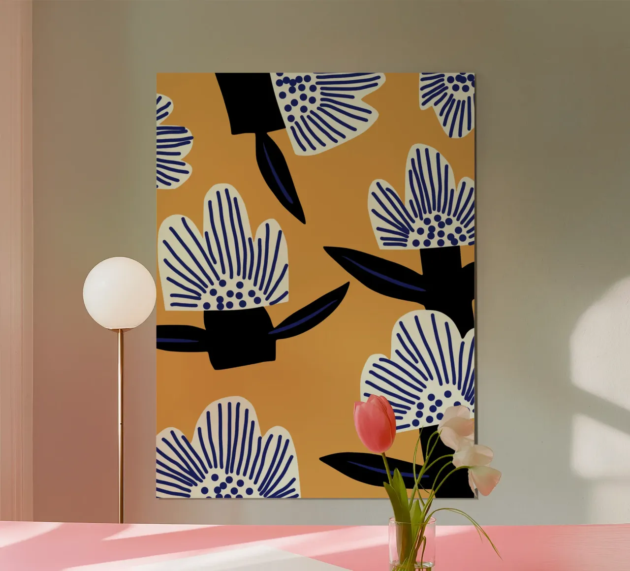 Whimsical flower pattern poster by Little Dean