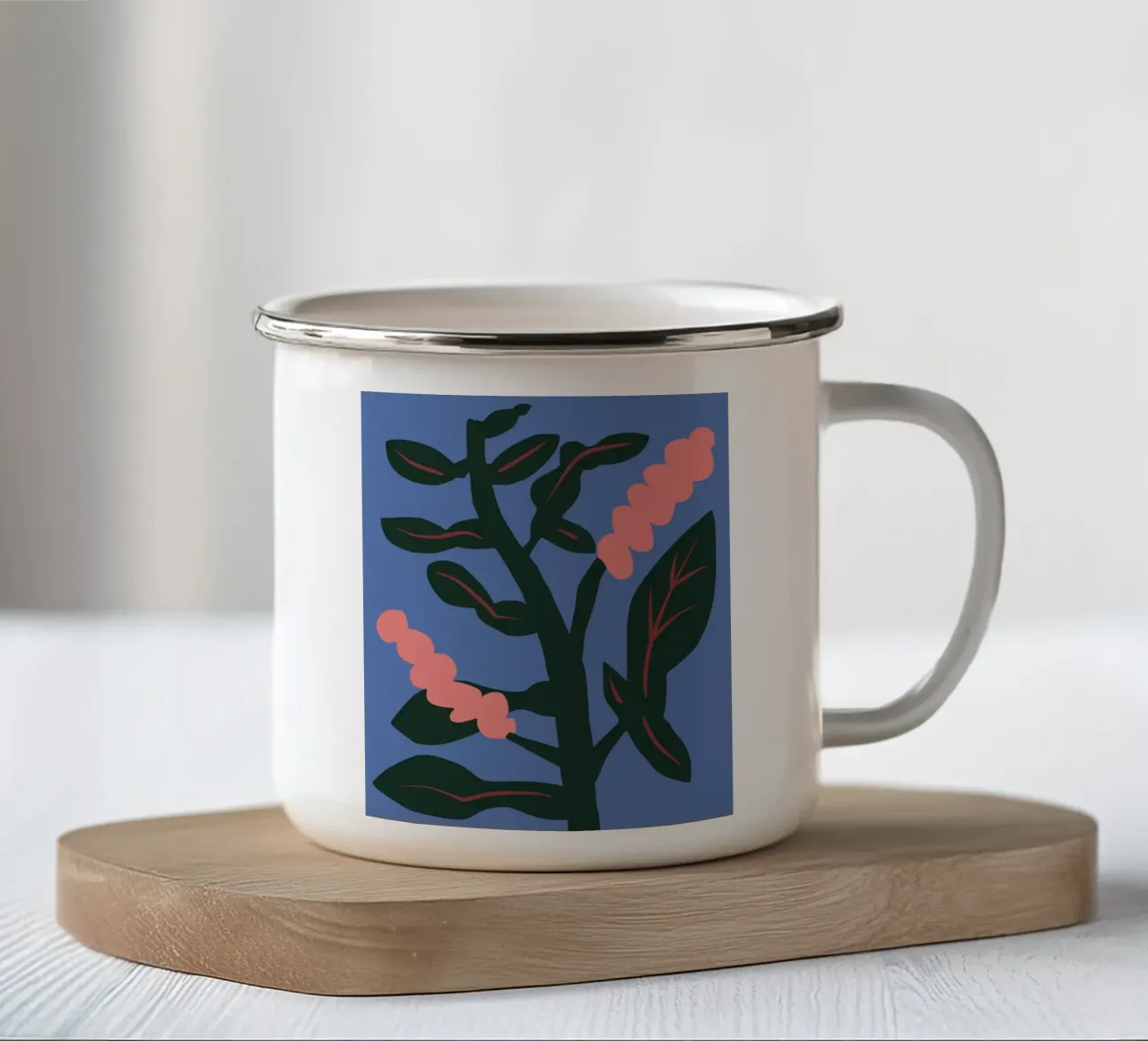 Fioritura del papavero tazza in smalto da Little Dean