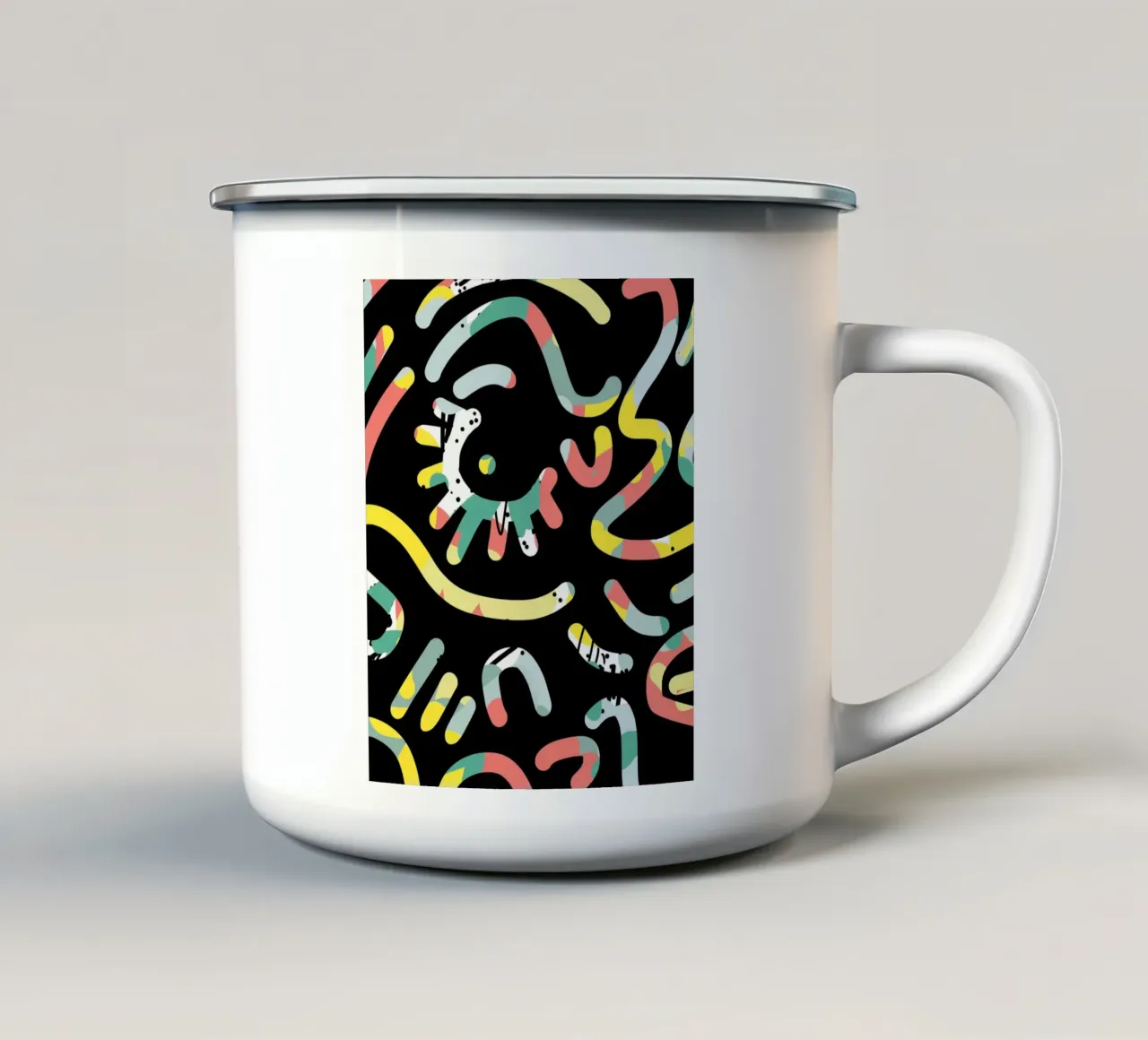 Graffiti scribble 05 tazza in smalto da Little Dean