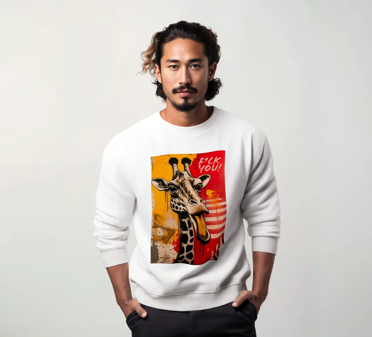 Freche F*ck You Giraffe | Street Art sweatshirt by Autofocus