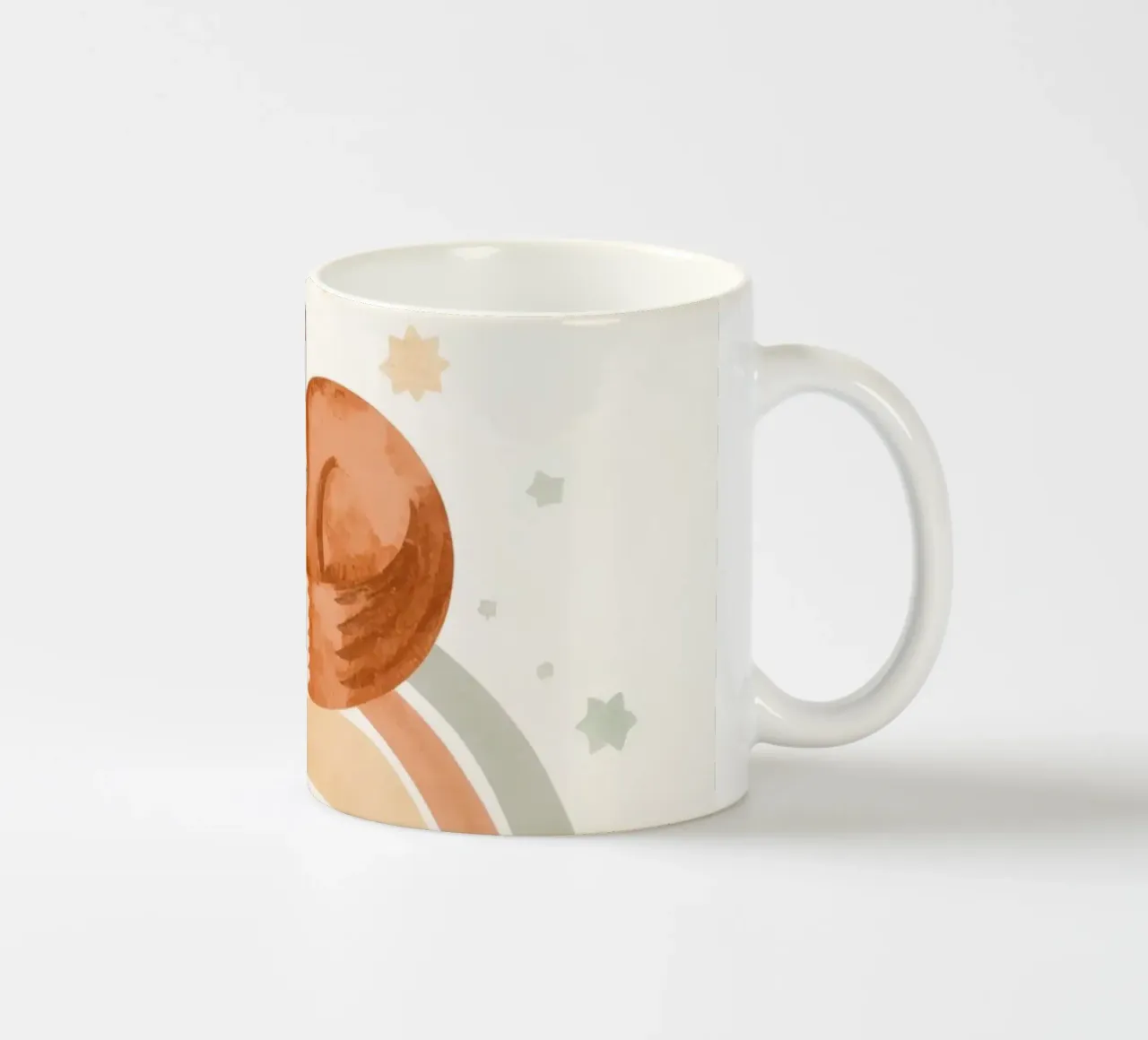 Volpe addormentata sull'arcobaleno con nuvole e stelle tazza in ceramica da DesignDoodle