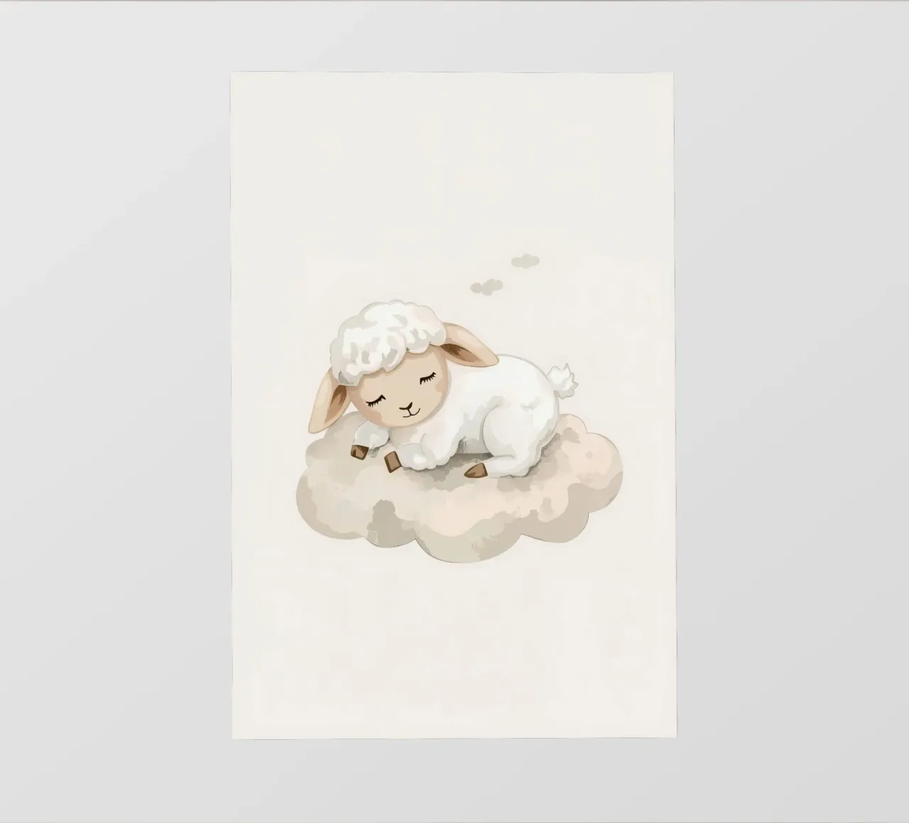 Agnello addormentato su una nuvola pellicola backlit da DesignDoodle