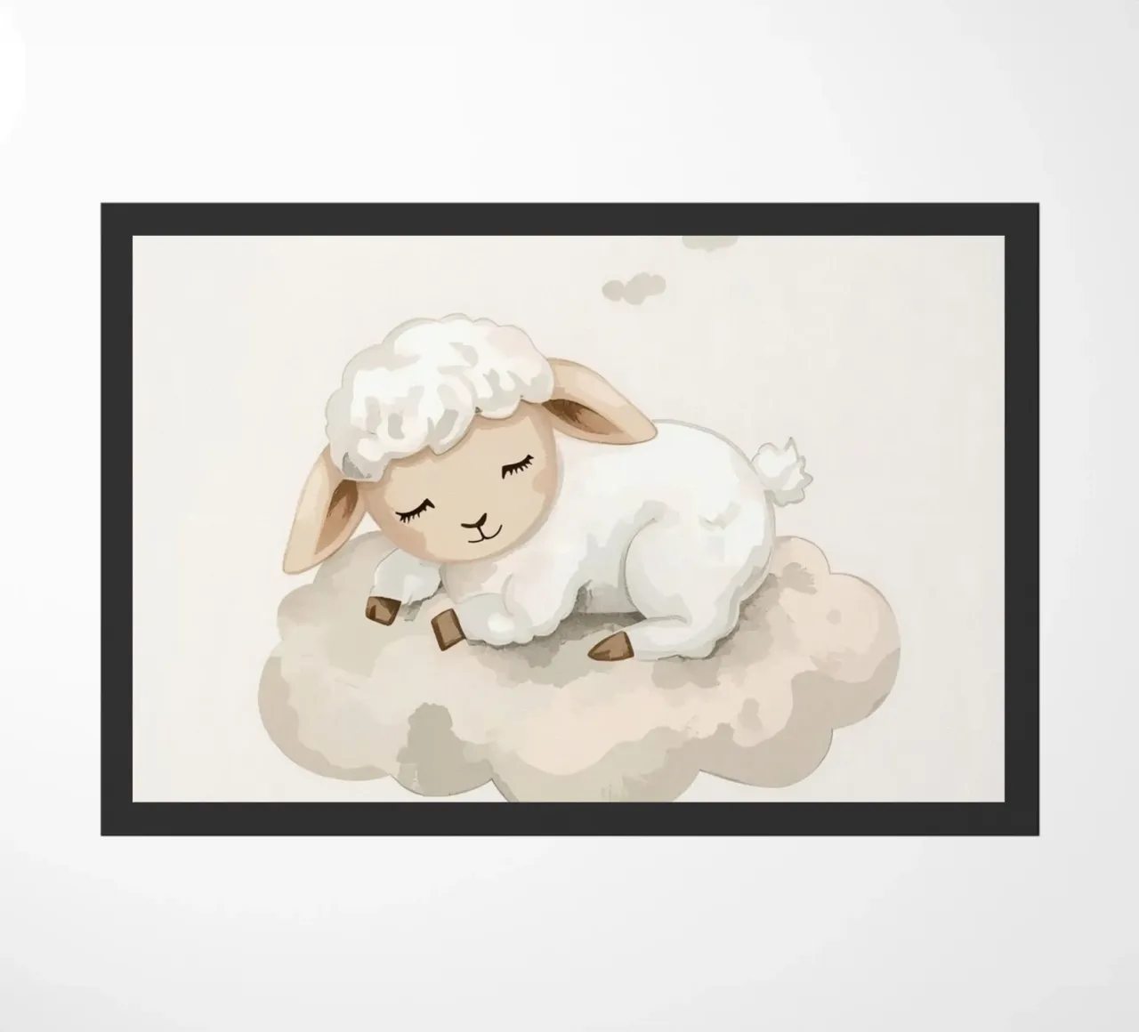 Agnello addormentato su una nuvola zerbino da DesignDoodle