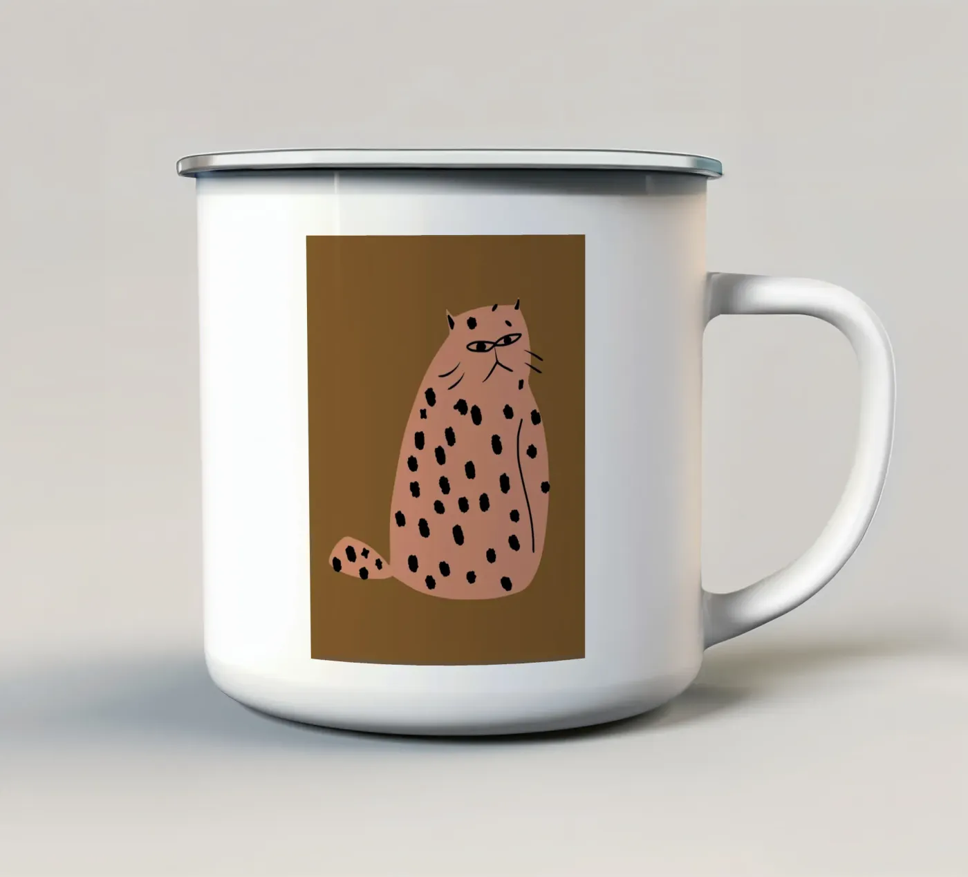 Grumpy de kat emaille mok van Little Dean