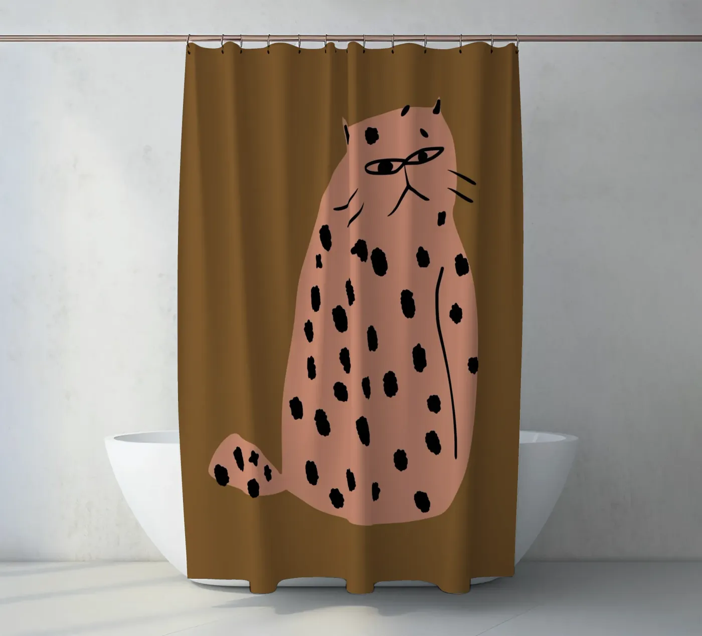 Grumpy de kat douchegordijn van Little Dean