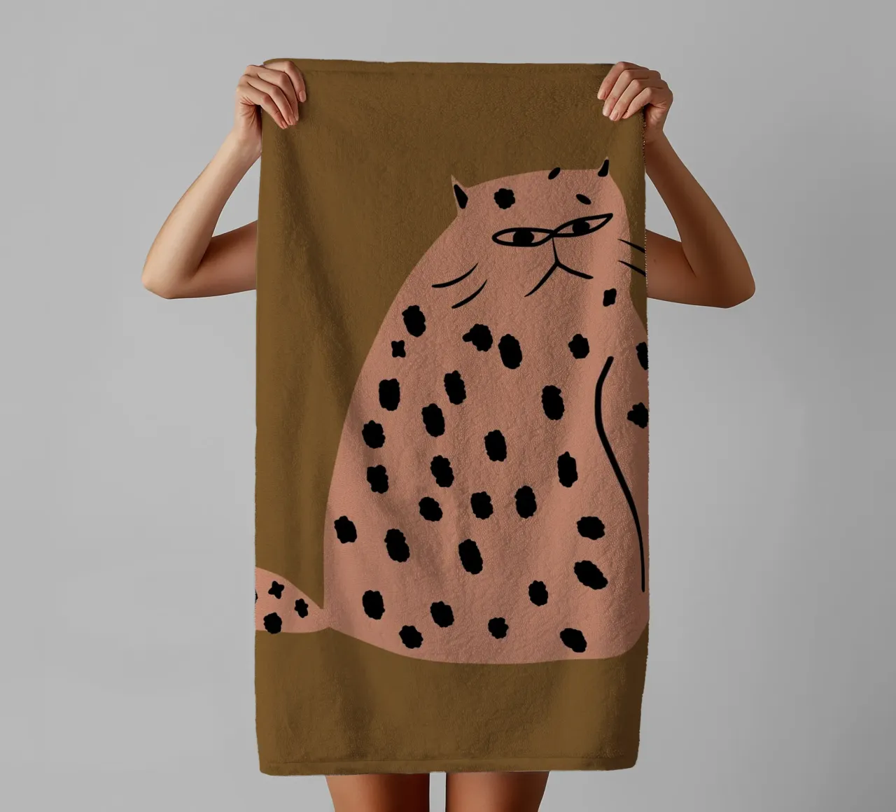 Grumpy the cat towel by Little Dean