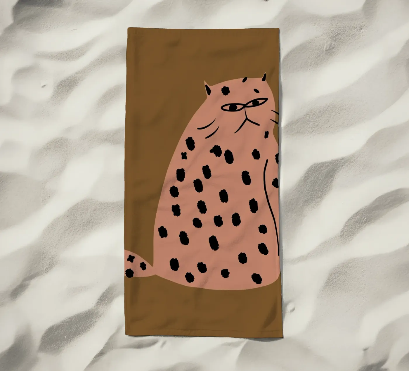 Grumpy de kat strandhanddoek van Little Dean