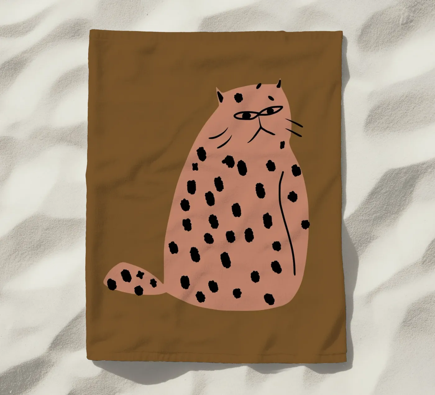 Grumpy de kat strandhanddoek van Little Dean