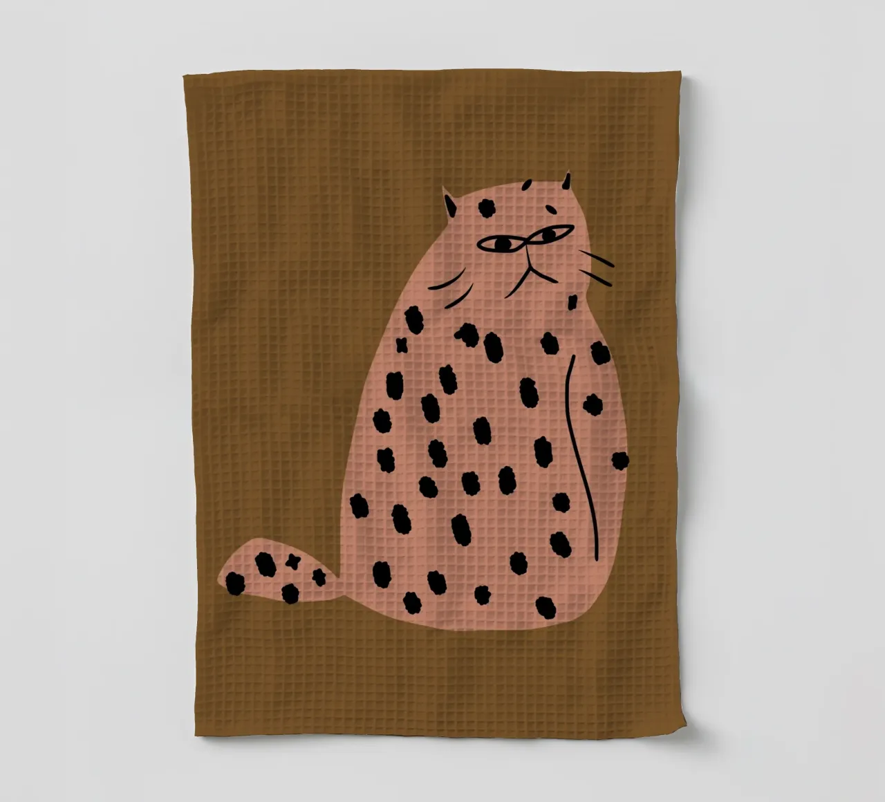 Grumpy de kat theedoek van Little Dean