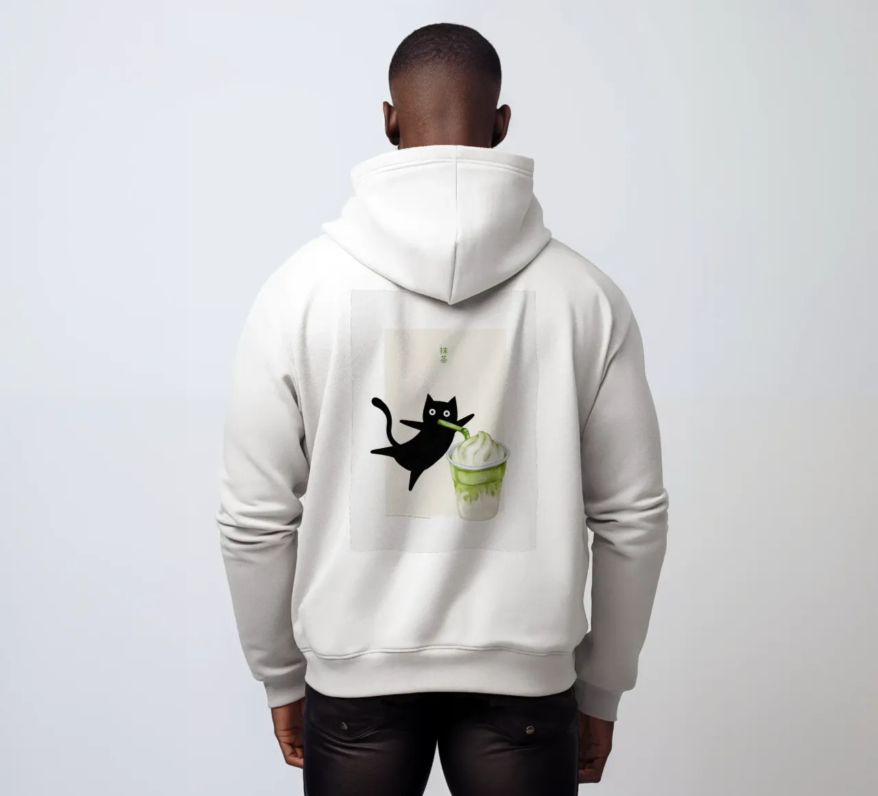 Gatto Matcha felpa con cappuccio da PurePeachStudio