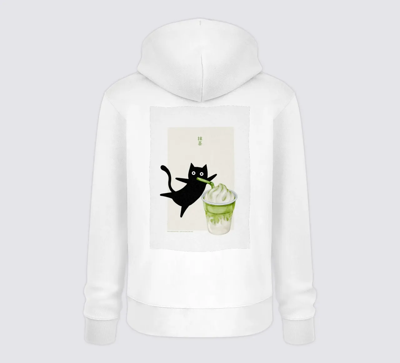 Gatto Matcha felpa con cappuccio da PurePeachStudio