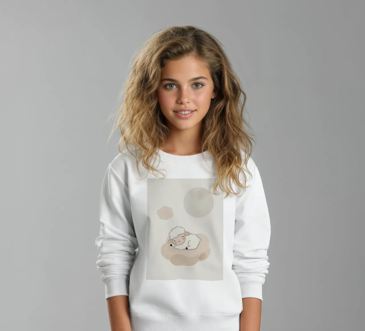 Agnello addormentato su una nuvola felpa bambino da DesignDoodle