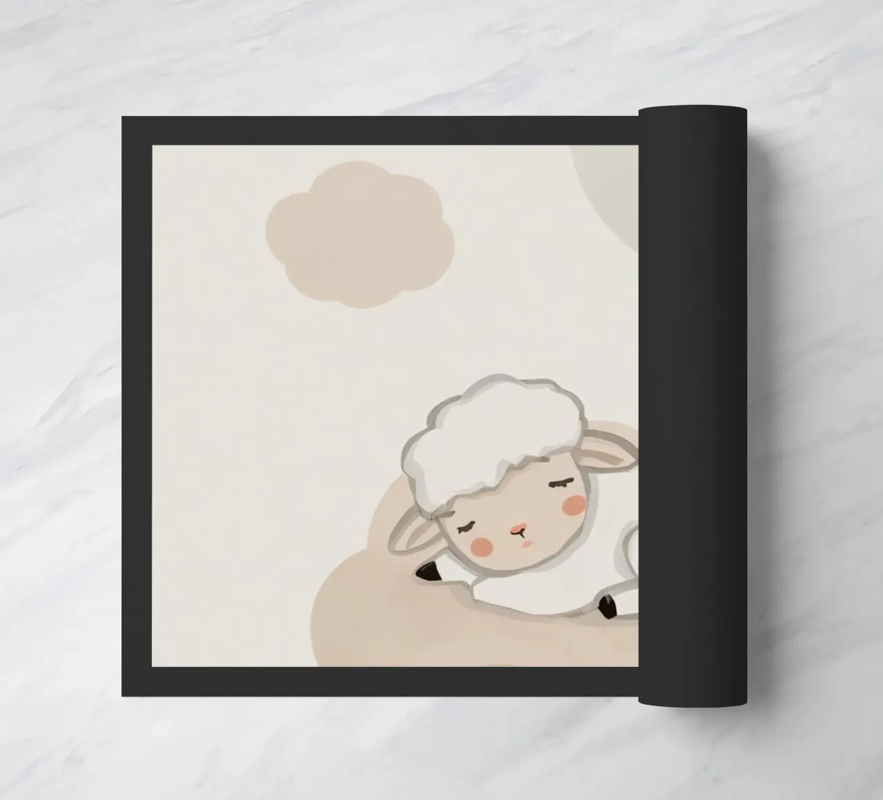 Agnello addormentato su una nuvola zerbino da DesignDoodle