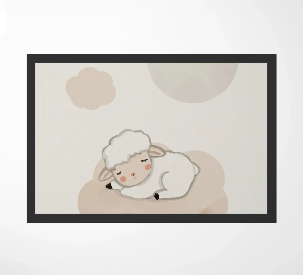 Agnello addormentato su una nuvola zerbino da DesignDoodle