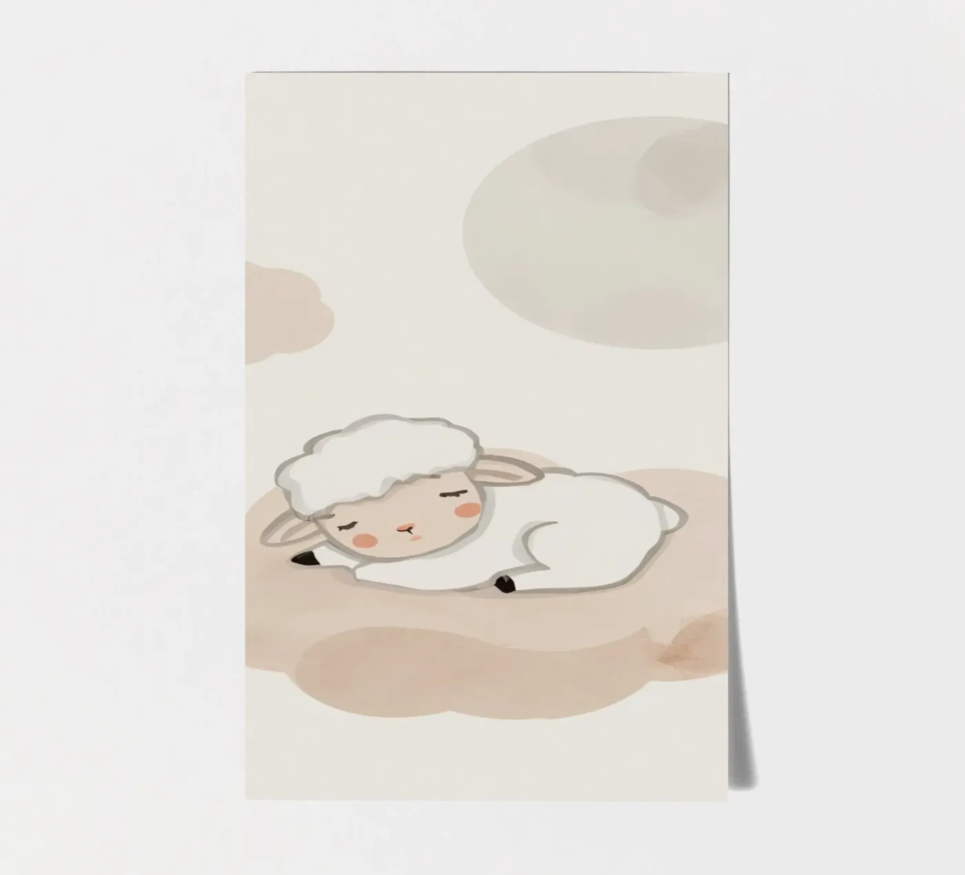 Sleeping Lamb on Cloud sticker sheet by DesignDoodle