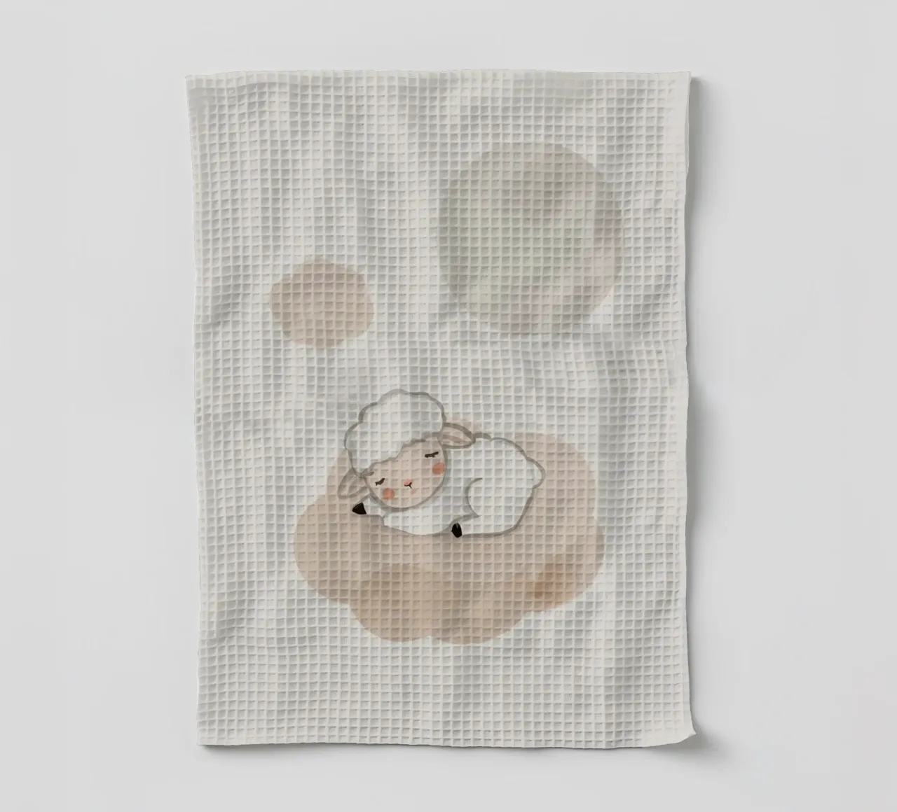 Agnello addormentato su una nuvola canovaccio da cucina da DesignDoodle