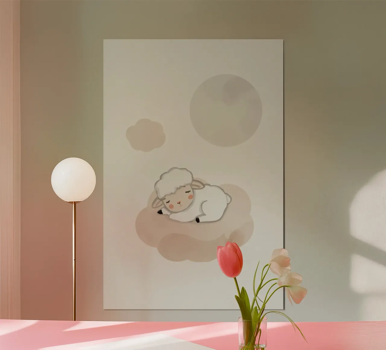 Agnello addormentato su una nuvola carta hahnemühle da DesignDoodle