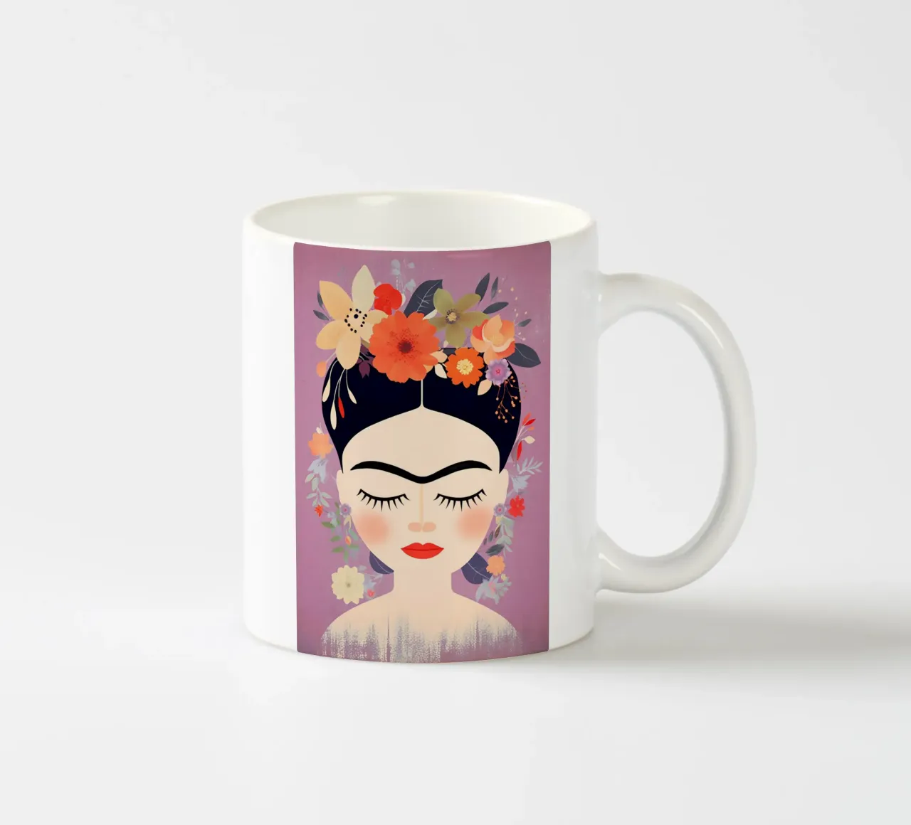 Floreale rosa tenue Frida tazza in ceramica da Carinaprint