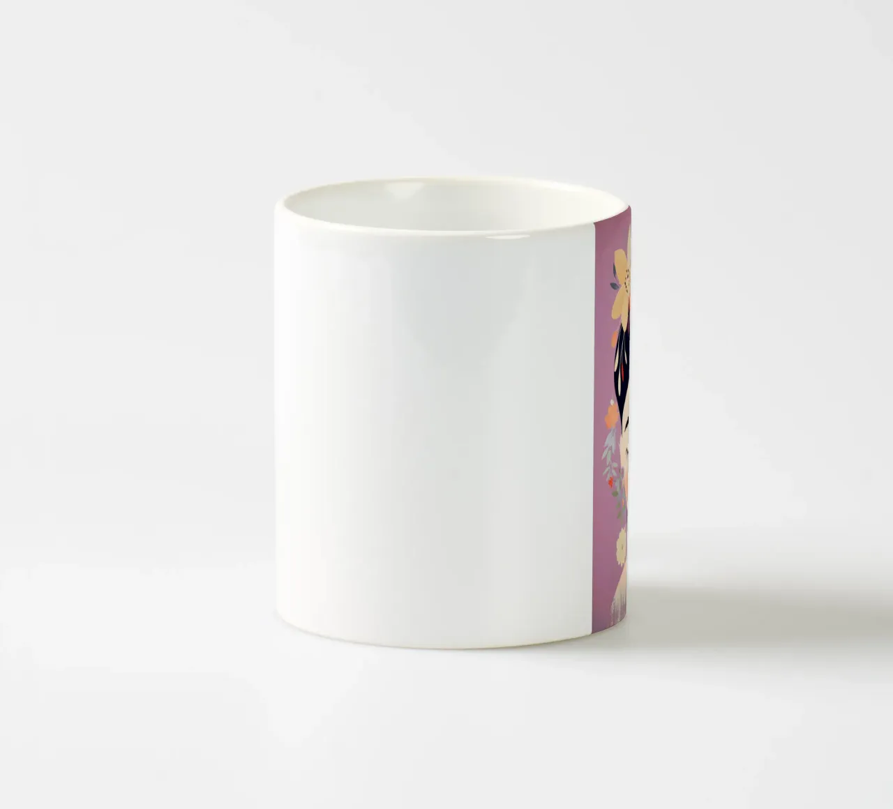 Floreale rosa tenue Frida tazza in ceramica da Carinaprint