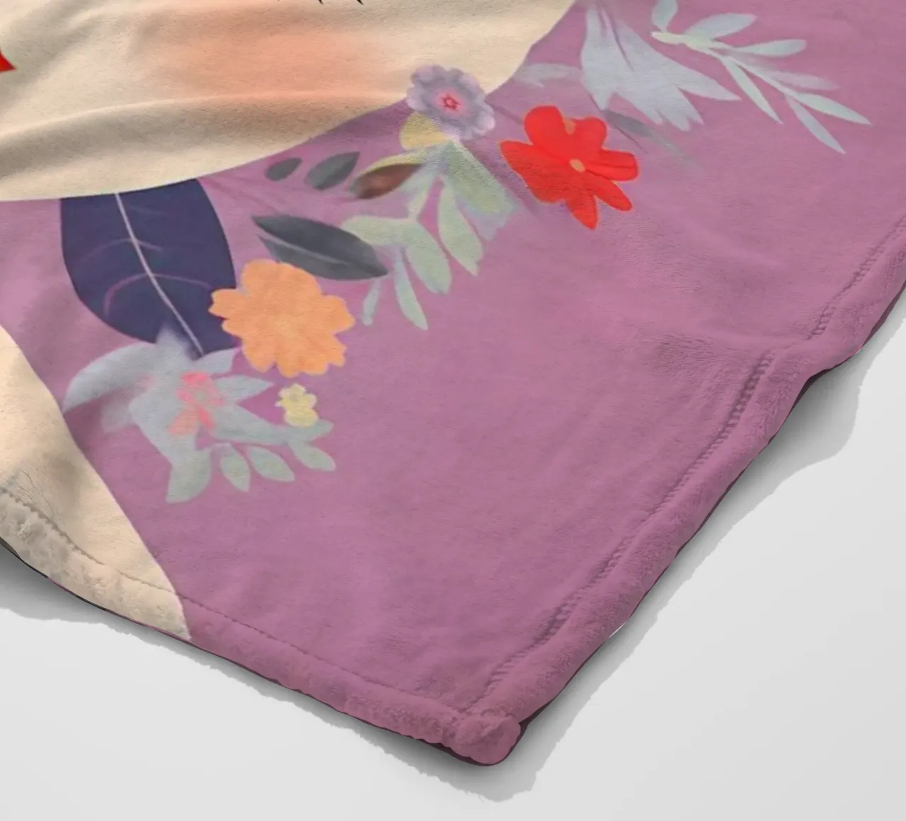 Fleuri Délicatement rose Frida plaid polaire de Carinaprint