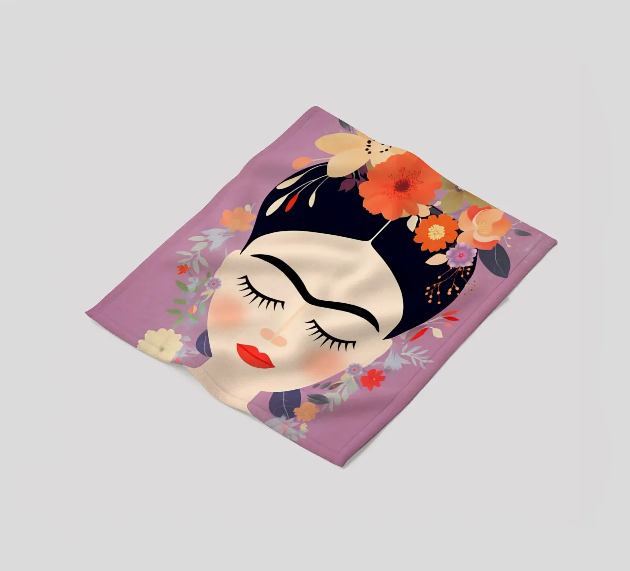 Fleuri Délicatement rose Frida plaid polaire de Carinaprint