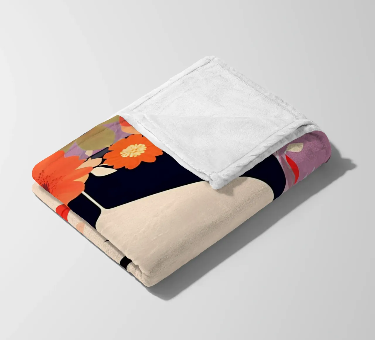 Fleuri Délicatement rose Frida plaid polaire de Carinaprint