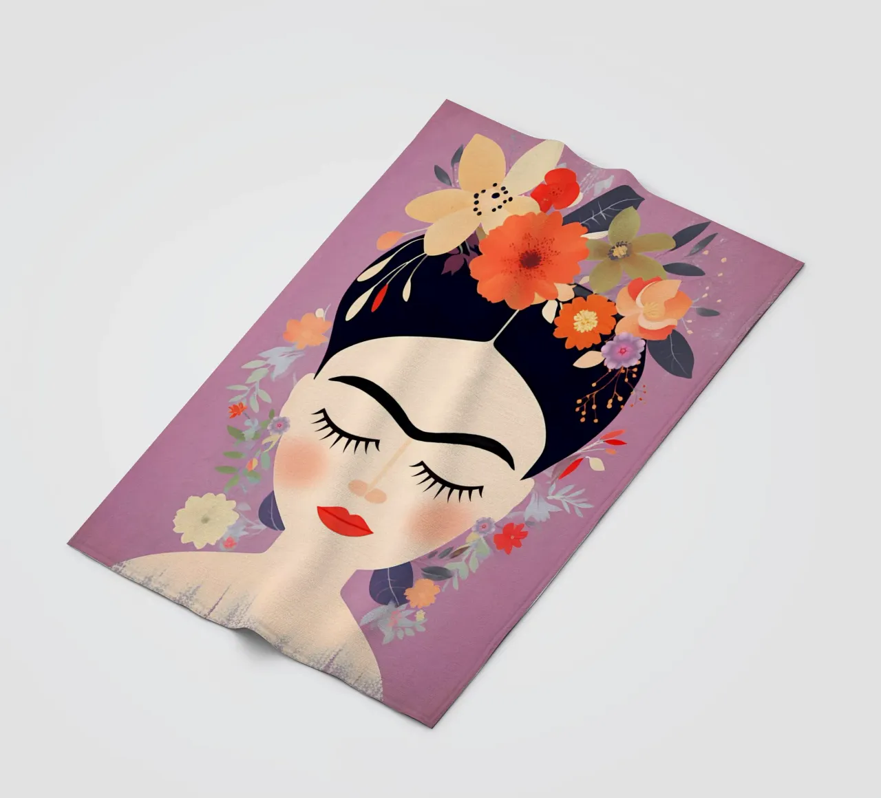 Fleuri Délicatement rose Frida plaid polaire de Carinaprint