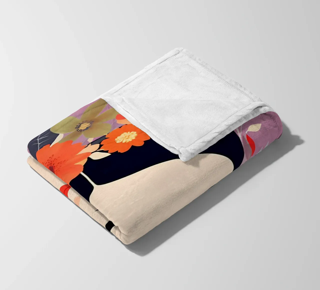 Fleuri Délicatement rose Frida plaid polaire de Carinaprint