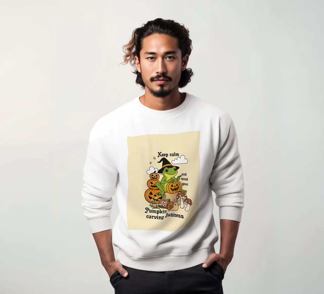 Mantenere la calma e occuparsi dell'intaglio delle zucche felpa da Taika Tori Art