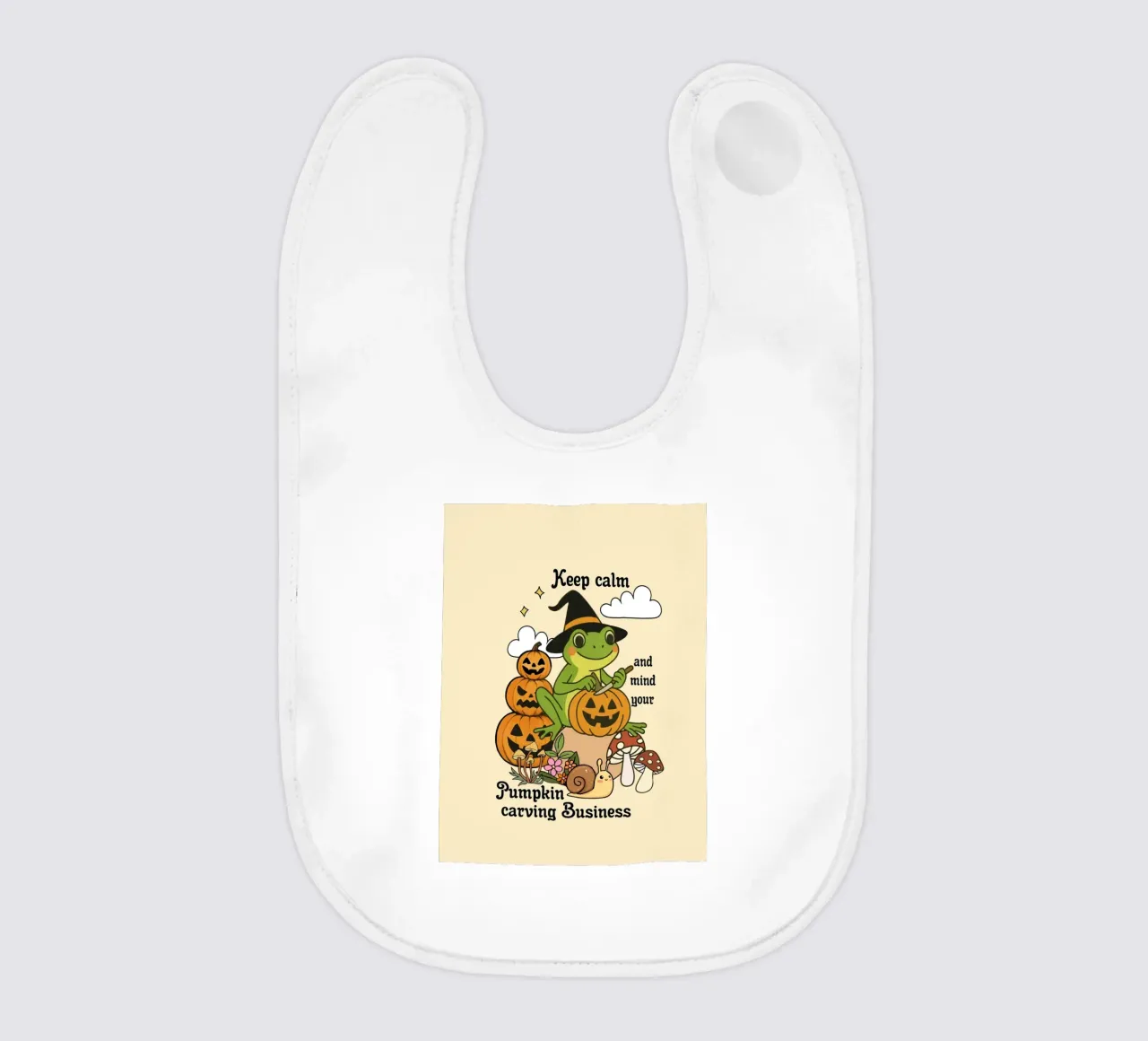 Mantenere la calma e occuparsi dell'intaglio delle zucche bavaglino da Taika Tori Art