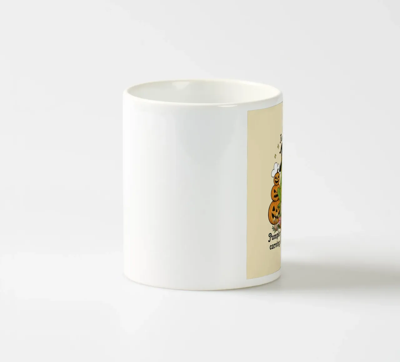 Mantenere la calma e occuparsi dell'intaglio delle zucche tazza in ceramica da Taika Tori Art