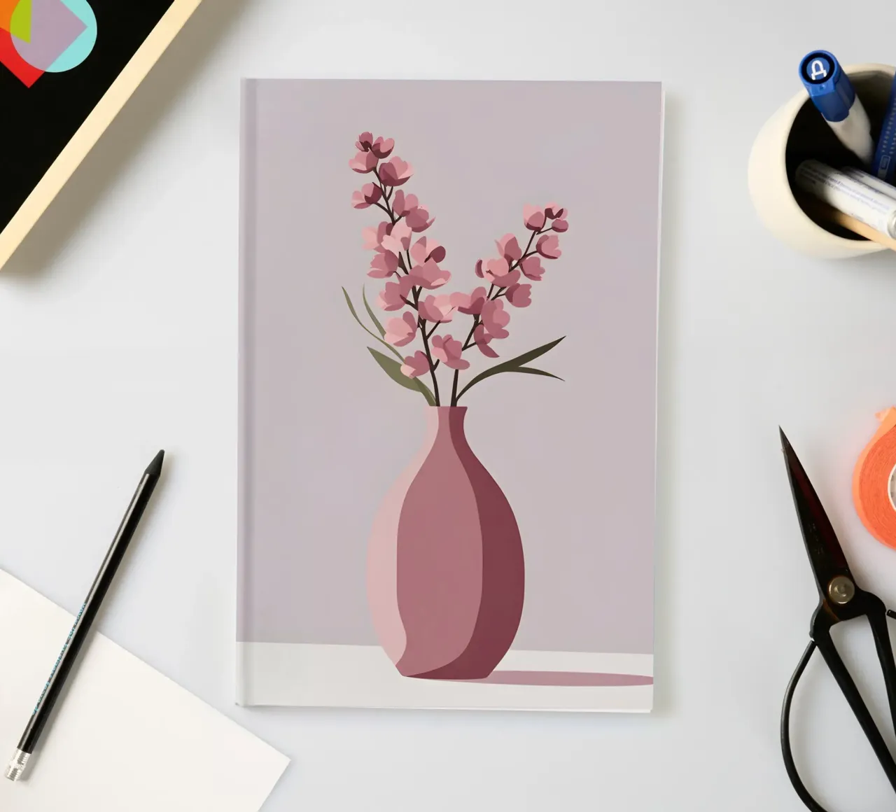 Vase Shape - Flat Vector notebook by LIFESTYLE OBJECTS