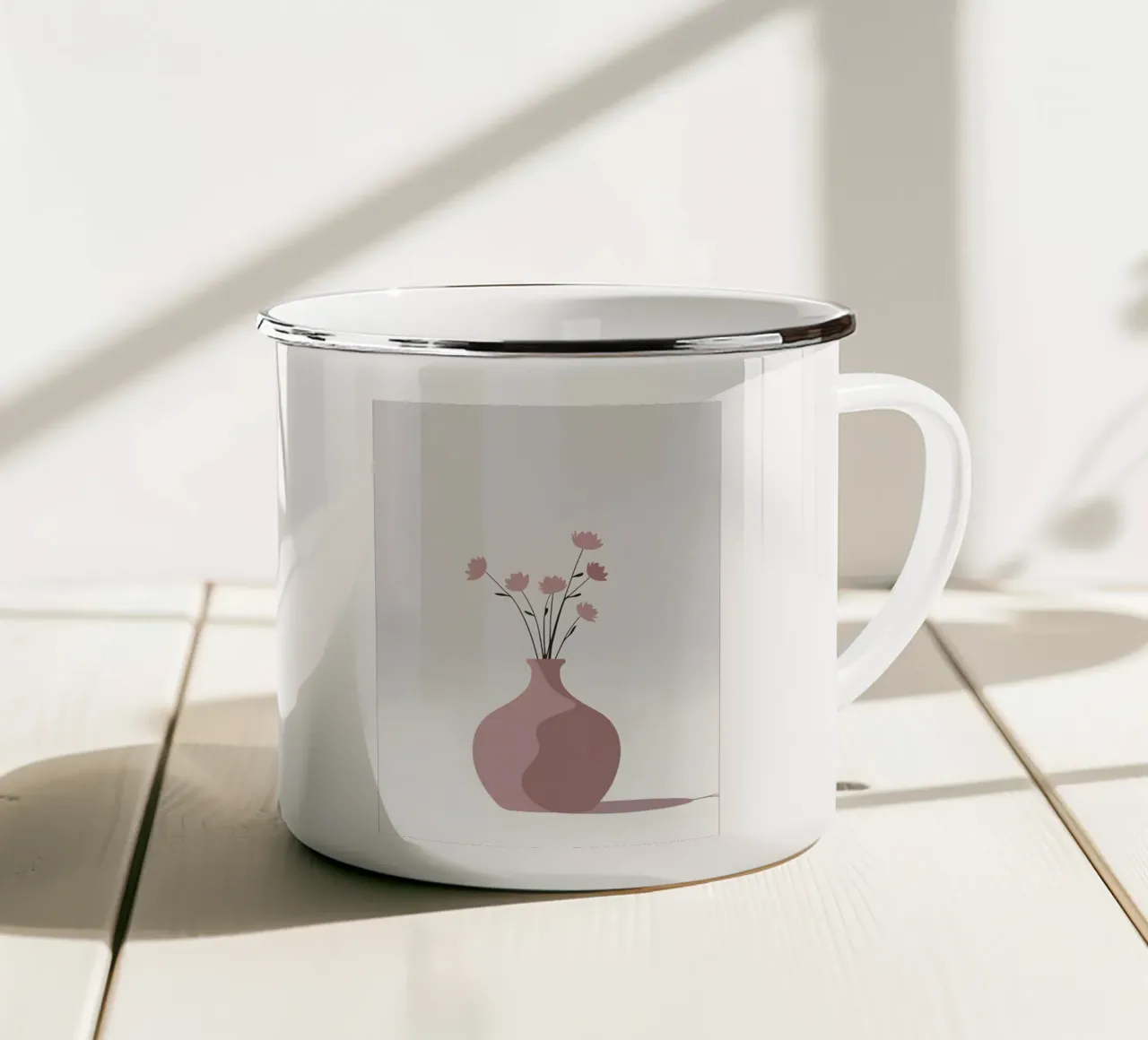 Forma del vaso - Vettore piatto tazza in smalto da Botanical Gallery