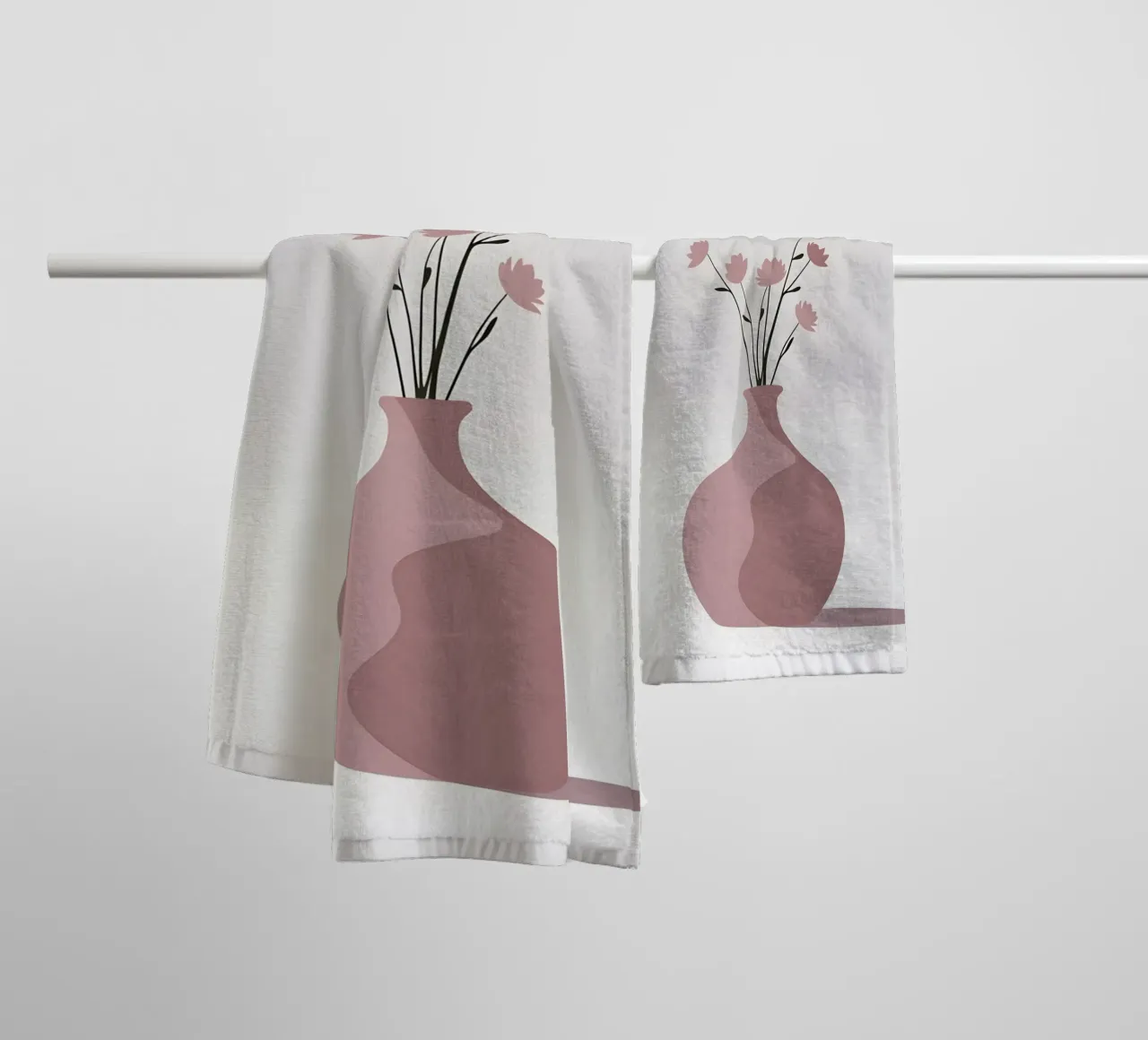 Vase Shape - Flat Vector towel by Botanical Gallery