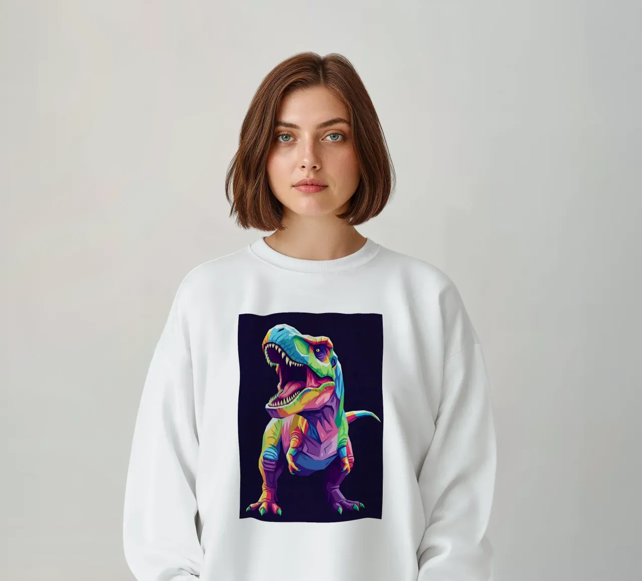 T-REX colorato pop art felpa da Wild Life studio