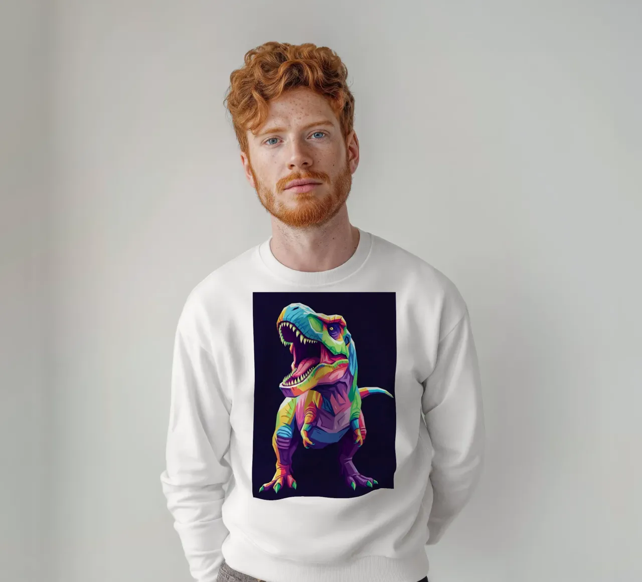 T-REX colorato pop art felpa da Wild Life studio